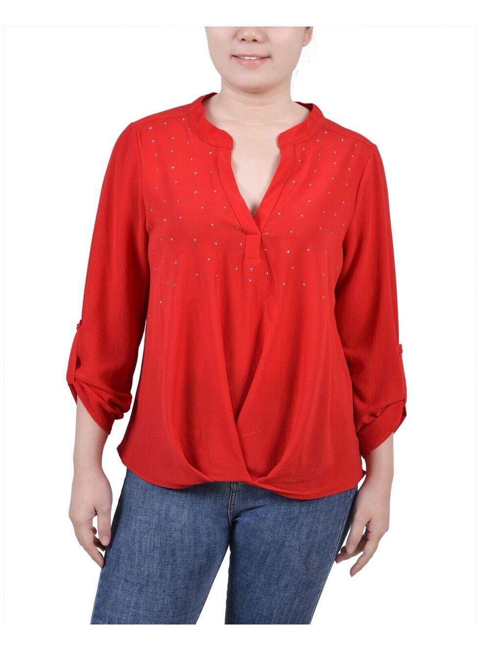 NY Collection Petite Sleev Molten Lava Red PL